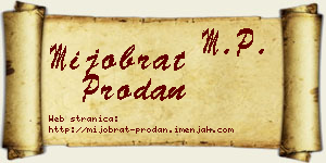 Mijobrat Prodan vizit kartica